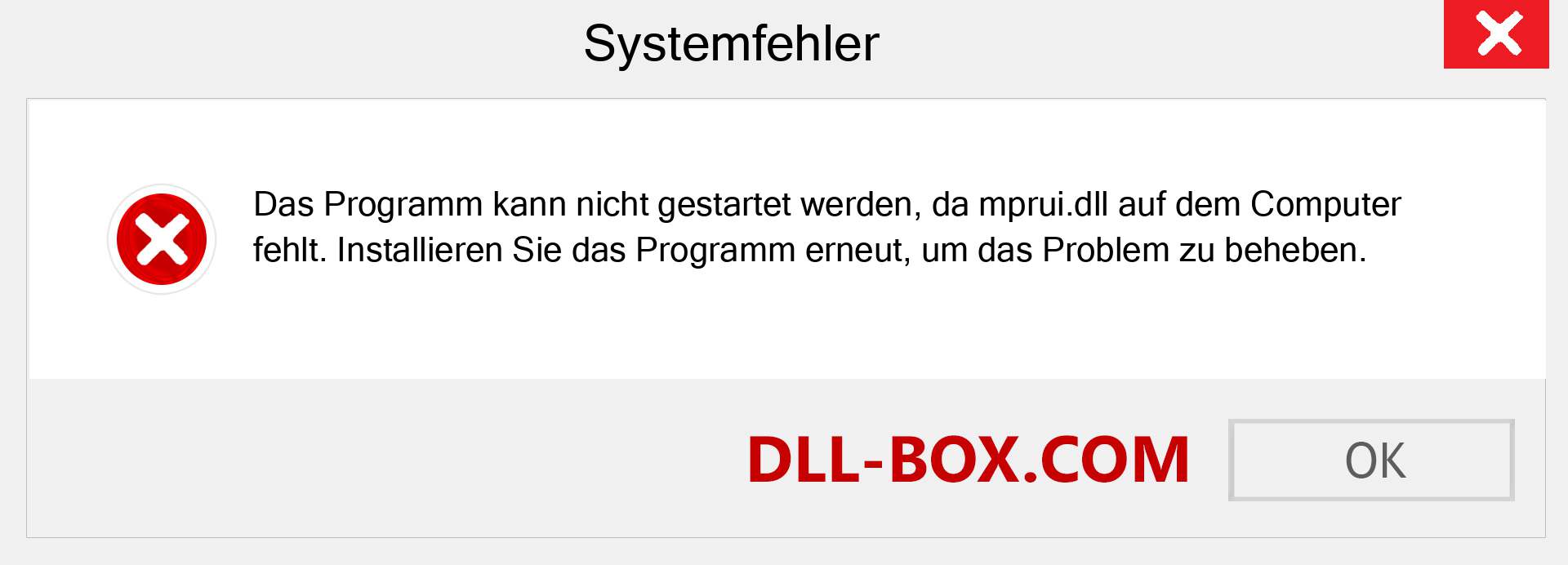 mprui.dll-Datei fehlt?. Download für Windows 7, 8, 10 - Fix mprui dll Missing Error unter Windows, Fotos, Bildern