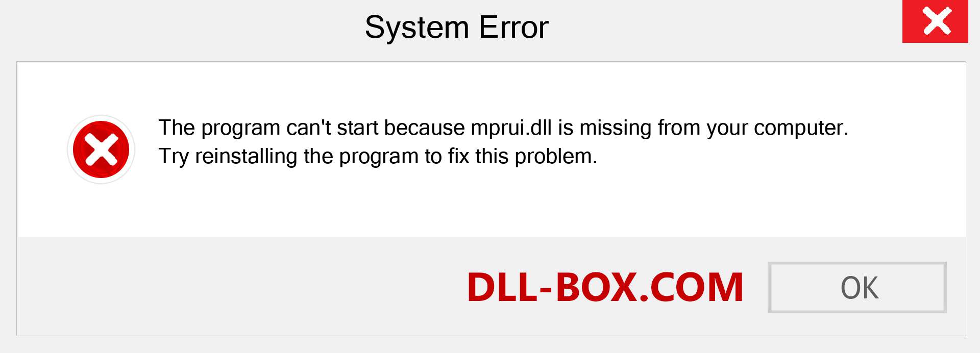  mprui.dll file is missing?. Download for Windows 7, 8, 10 - Fix  mprui dll Missing Error on Windows, photos, images