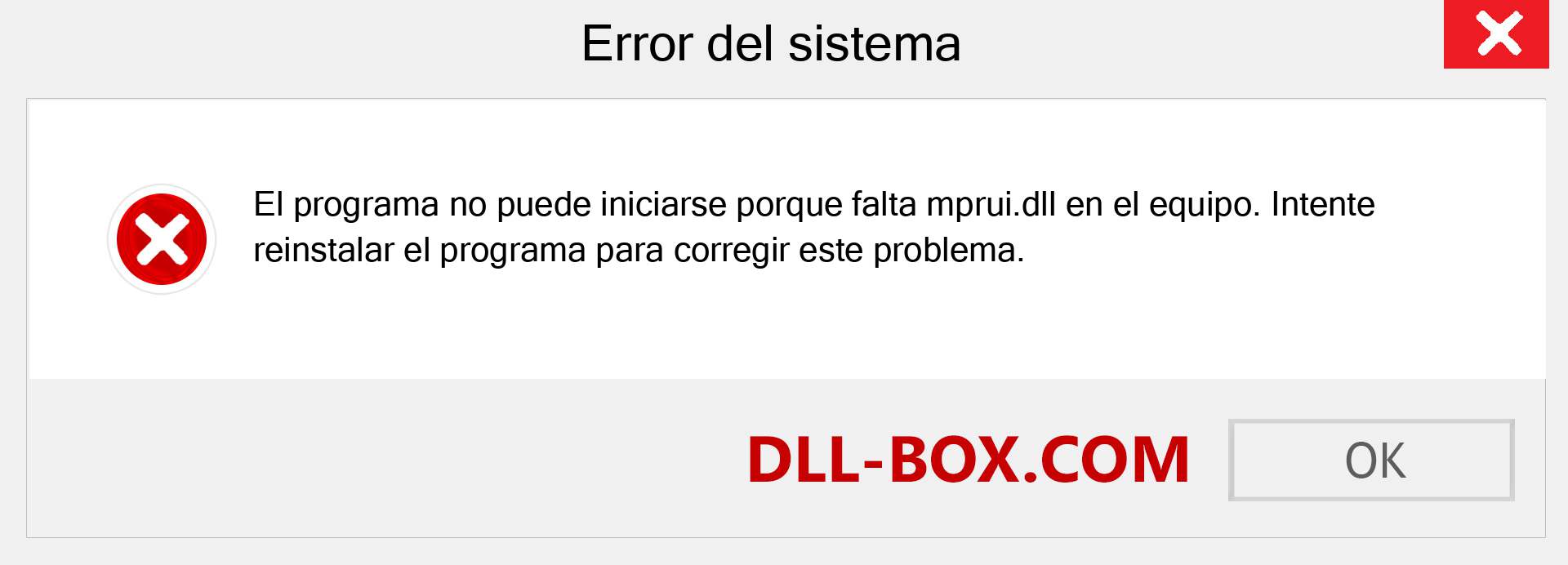 ¿Falta el archivo mprui.dll ?. Descargar para Windows 7, 8, 10 - Corregir mprui dll Missing Error en Windows, fotos, imágenes